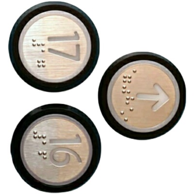 通力电梯圆形盲文按钮/巨人通力按键A4J16467/465/20057开孔32