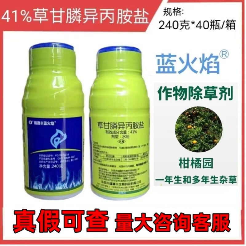 瑞德丰 蓝火焰41%草甘膦异丙胺盐一年生杂草多年生杂草除草剂