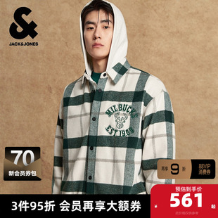 杰克琼斯奥特莱斯NBA联名雄鹿队2025年冬季新款衬衫外套衬衣上衣