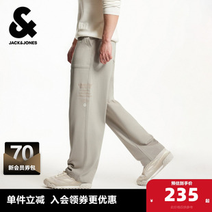 男装 子休闲裤 精致刺绣可调节抽绳舒适百搭纯色宽松裤 杰克琼斯秋季