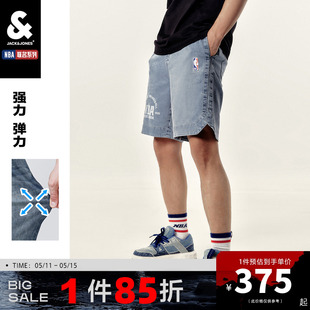 休闲舒适牛仔运动短裤 杰克琼斯奥莱夏季 子NBA联名款 五分裤 子男装