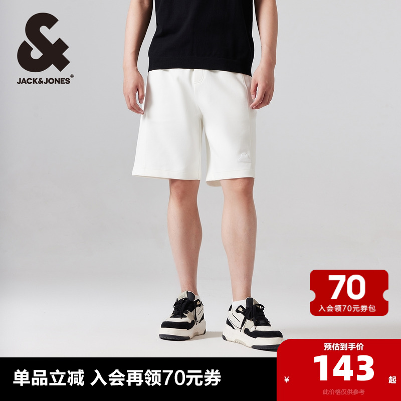 杰克琼斯夏季新款男士时尚运动宽松纯色休闲裤子短裤男款男装