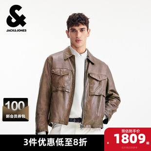 夹克翻领长袖 男装 外套宽松上衣 新款 杰克琼斯奥特莱斯2026年春季