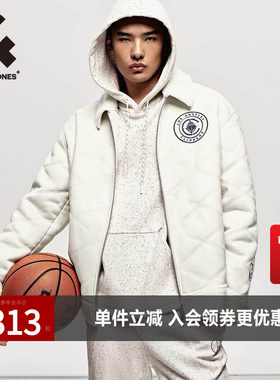 杰克琼斯翻领菱格车线夹克外套