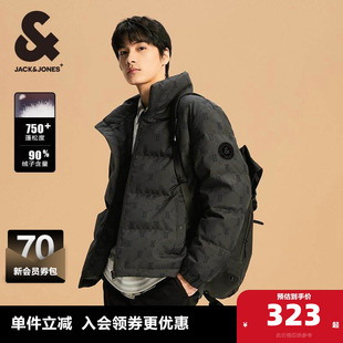 羽绒服老花满印短款 男装 面包服外套情侣士 2024新款 杰克琼斯秋冬季