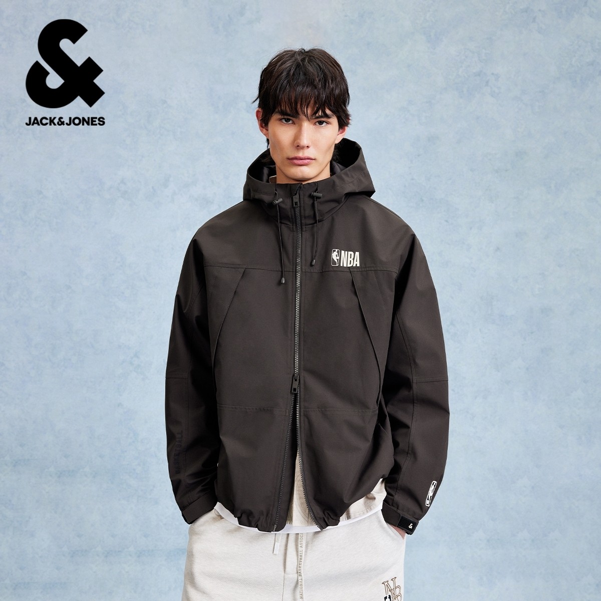 杰克琼斯春季男装外套时尚百搭潮宽松版型NBA联名立领抽绳连帽,男装,夹克,淘宝优惠券,粉丝福利购,淘宝优惠卷