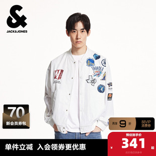 杰克琼斯NBA联名款夏季新款西部球队日常宽松棒球领夹克外套男装