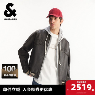 棒球领2026 夹克字母图案简约休闲舒适百搭长袖 杰克琼斯男装 春季