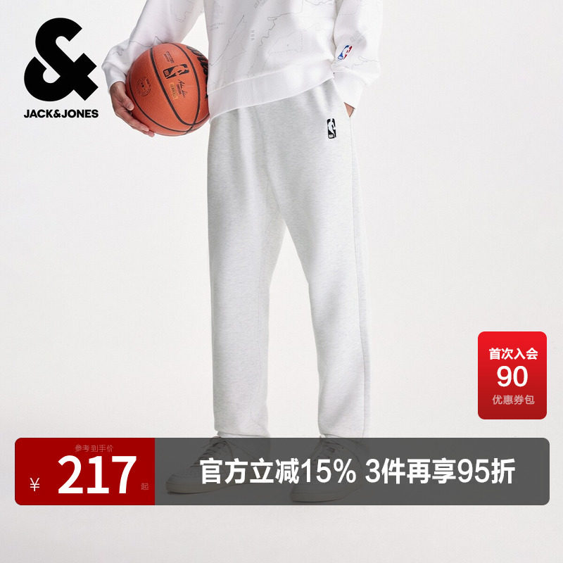 杰克琼斯春秋季男装时尚百搭NBA联名卫裤休闲裤长裤裤子常规男款