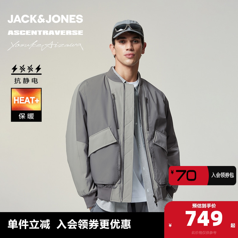 宽松版型，棒球领领口，拉链门襟