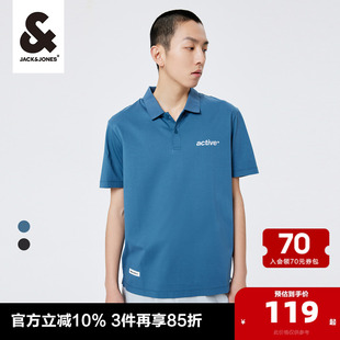 短袖 打底衫 杰克琼斯男装 t恤男款 SHIRT夏 男士 运动3M反光纯棉POLO