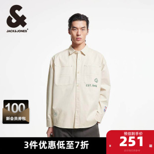 男装 NBA联名凯尔特人运动潮流百搭宽松翻领衬衫 新款 杰克琼斯春季