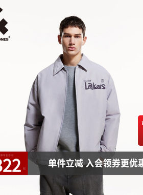 杰克琼斯日常宽松棉服肌理感胶印