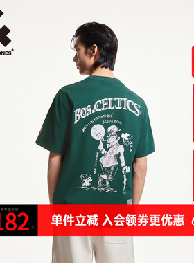 杰克琼斯夏季百搭NBA联名圆领波士顿凯尔特队男士短袖T恤男款男装