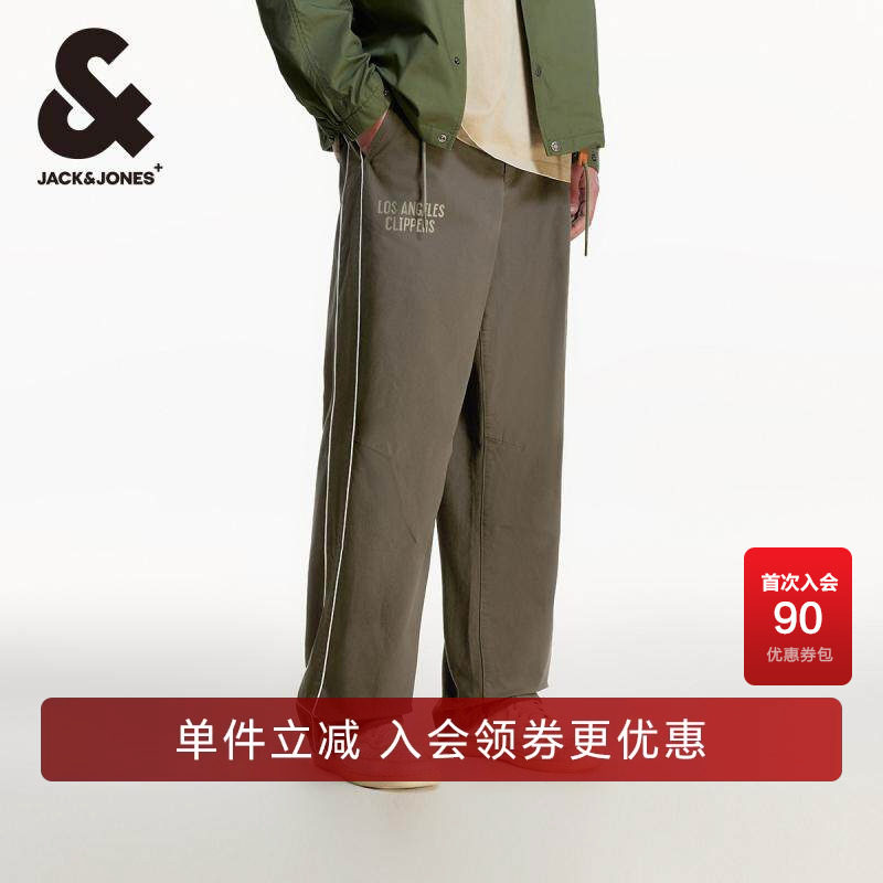 杰克琼斯logo贴布日常长裤休闲裤