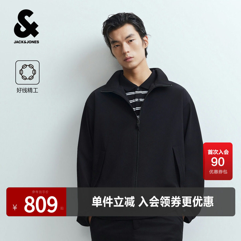 杰克琼斯男装夹克外套大众休闲百搭潮流时尚宽松舒适通勤立领外套