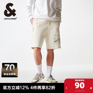 子男装 杰克琼斯outlets春季 略宽松刺绣休闲短裤 BSQ联名款 五分裤