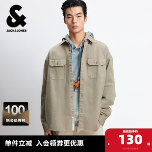 纯棉舒适休闲日常简约OVERSIZE衬衫 新款 外套 春秋季 杰克琼斯男装