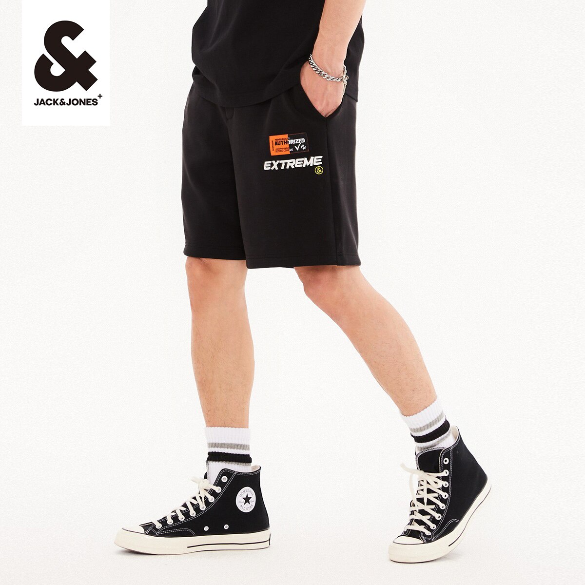 杰克琼斯夏季新款男装百搭休闲潮流短裤运动裤男宽松裤子五分裤男