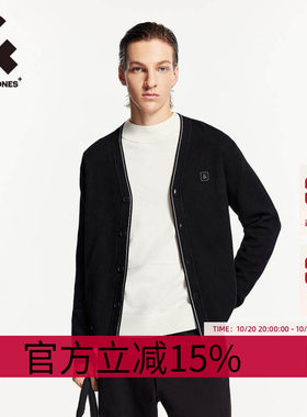 杰克琼斯春季新款logo刺绣装饰舒适百搭常规版型毛衣男装