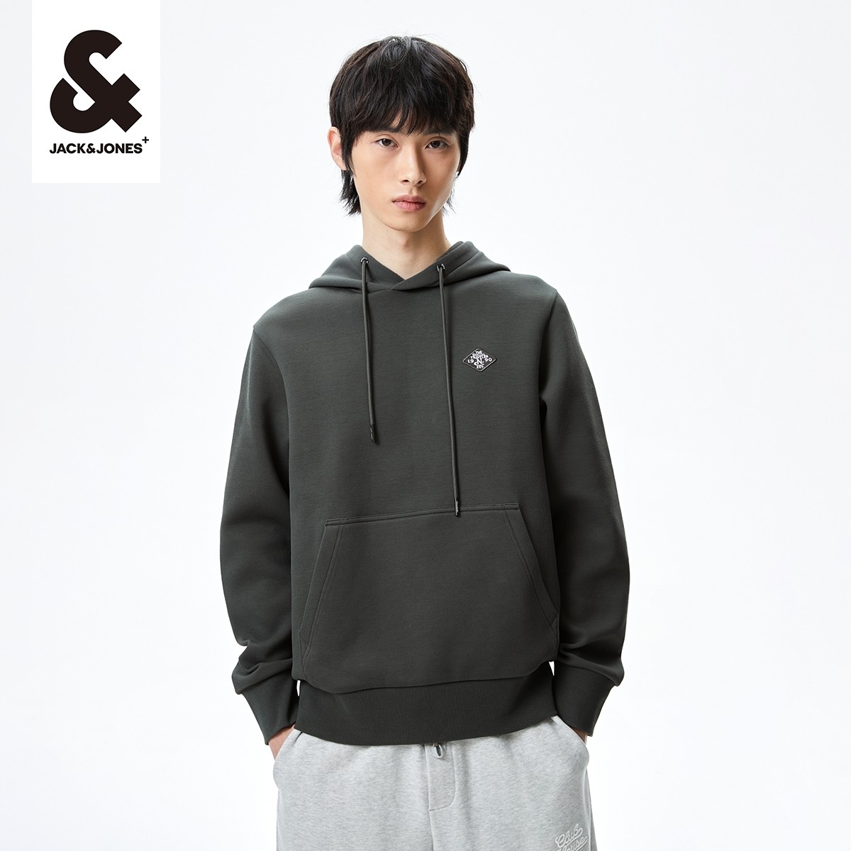 杰克琼斯秋季新款潮流休闲舒适刺绣字母装饰抽绳连帽纯色卫衣男装,男装,卫衣,淘宝优惠券,粉丝福利购,淘宝优惠卷