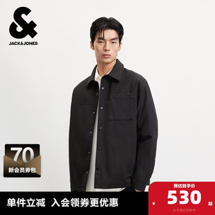 杰克琼斯秋冬男装 羽绒服加厚保暖外套常规宽松短翻领摁扣休闲上衣