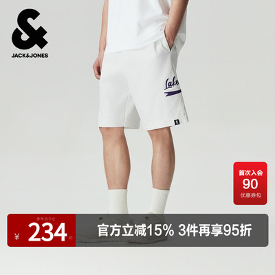 杰克琼斯奥特莱斯NBA联名湖人队男装短裤夏季宽松裤子精致撞色