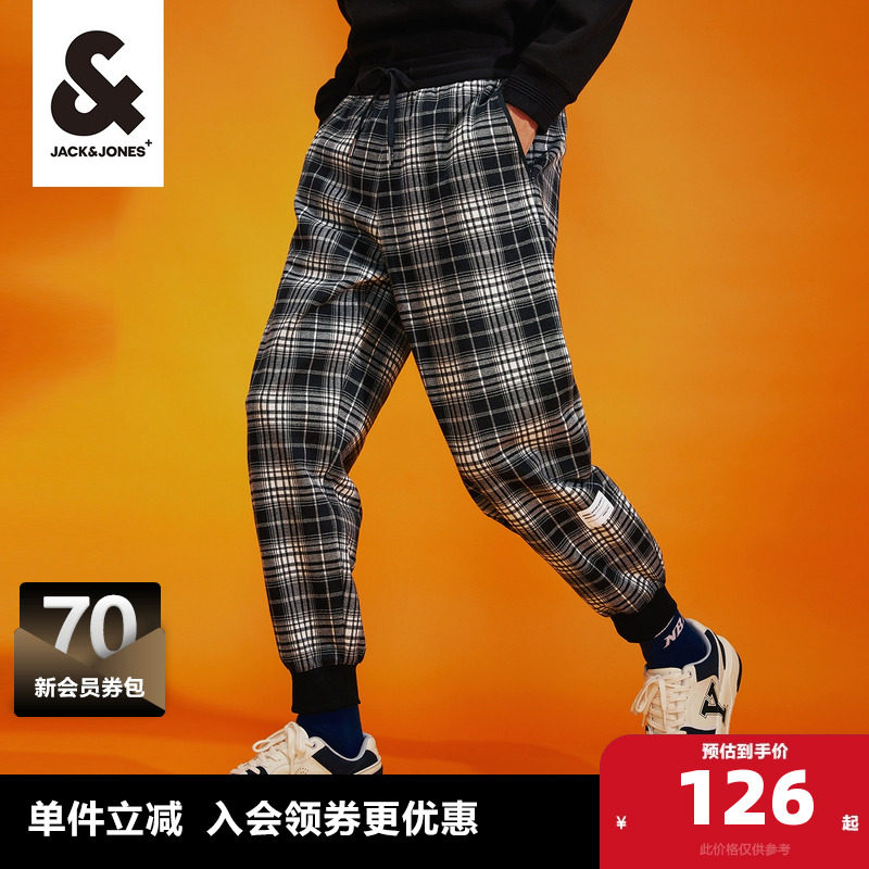 杰克琼斯outlets休闲裤春季宽松休闲含棉束脚裤休闲长裤子男装