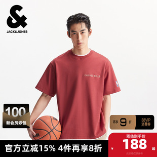 杰克琼斯NBA联名男装T恤夏季新款潮流百搭运动圆领短袖上衣