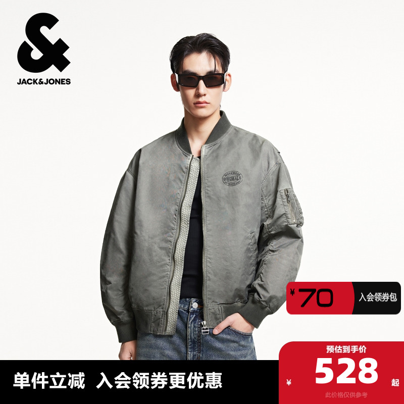 OVERSIZED版型；棒球领，拉链门襟，做旧