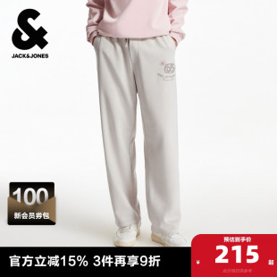 裤 杰克琼斯男装 百搭宽松精致刺绣直筒长裤 休闲2025年新款 子 春秋季