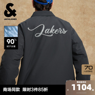 羽绒服翻领宽松外套 冬季 杰克琼斯NBA联名湖人队2025年新款 男装