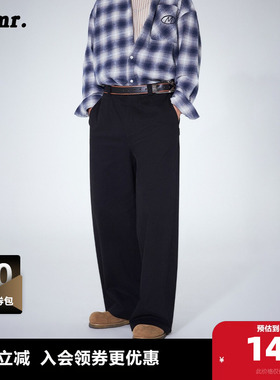 MLMR春秋季新款款慵懒风休闲舒适松紧弹力廓形宽松休闲裤男女