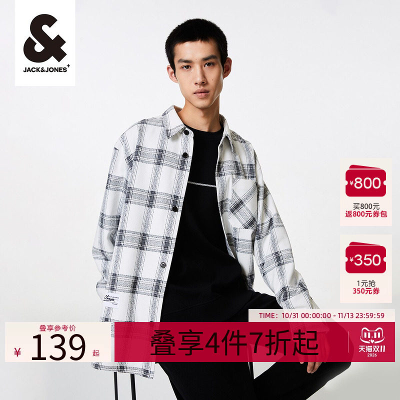 杰克琼斯商务休闲秋季格子衬衫