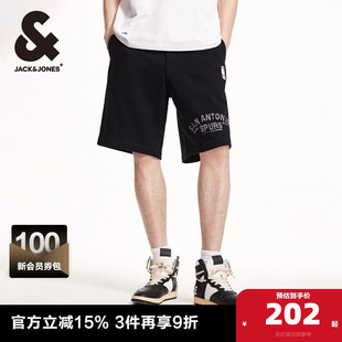 杰克琼斯NBA联名夏季新款圣安东尼奥马刺队纯棉宽松短裤男裤男装