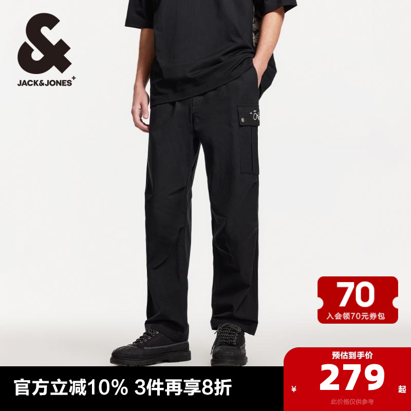 杰克琼斯宽松伞兵裤男直筒工装裤休闲裤男装男裤子2025年春