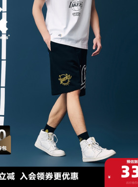 杰克琼斯奥特莱斯夏季时尚男士NBA联名湖人队时尚休闲短裤五分裤