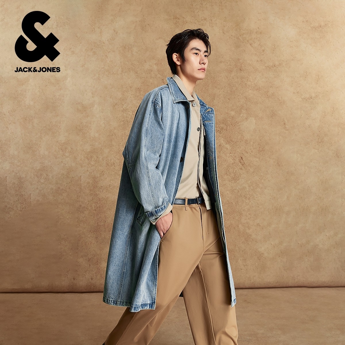 杰克琼斯奥特莱斯2025年冬季新款男装夹克舒适长款外套休闲上衣