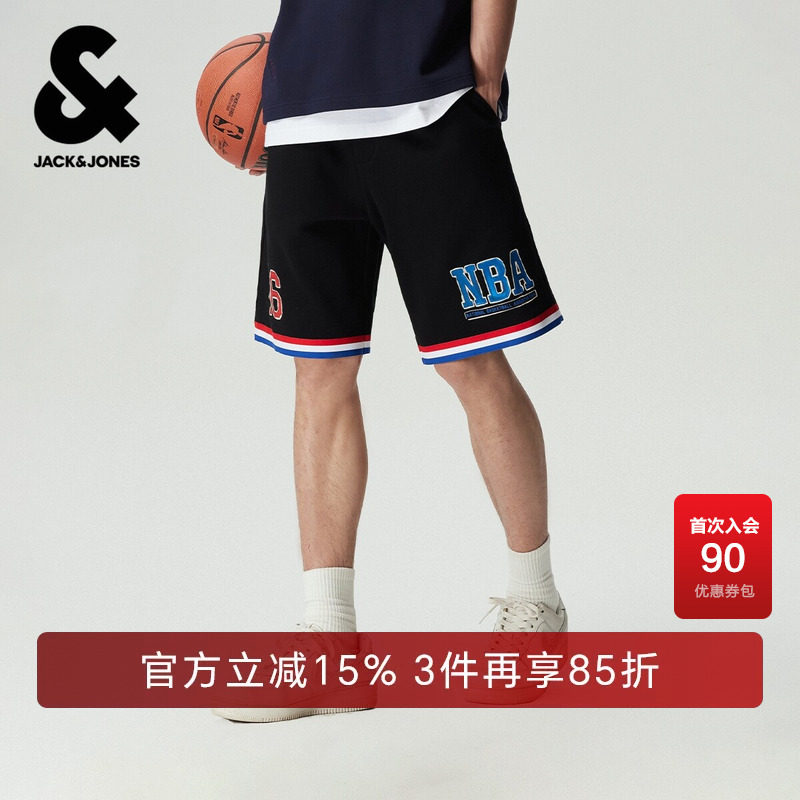 【NBA联名】杰克琼斯奥特莱斯男装短裤夏季裤子精致肌理感印花潮