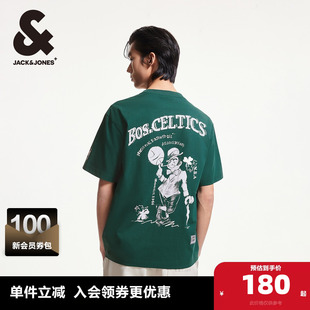 T恤男款 杰克琼斯夏季 百搭NBA联名圆领波士顿凯尔特队男士 短袖 男装