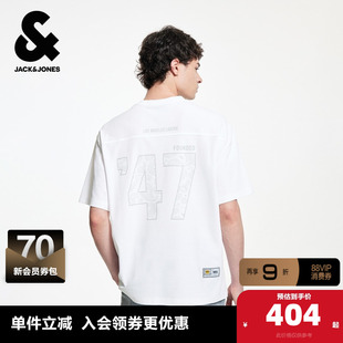 杰克琼斯男装夏季新款NBA联名湖人队T恤运动百搭舒适凉感短袖