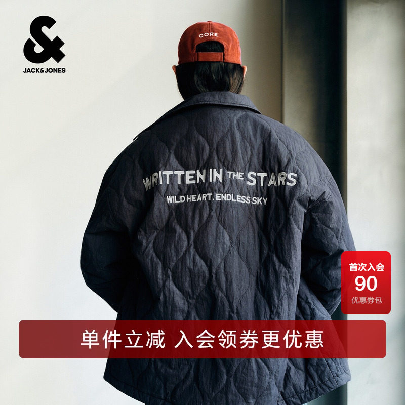 杰克琼斯冬季男装新款棉衣棉服廓形外套保暖长袖翻领潮226409025