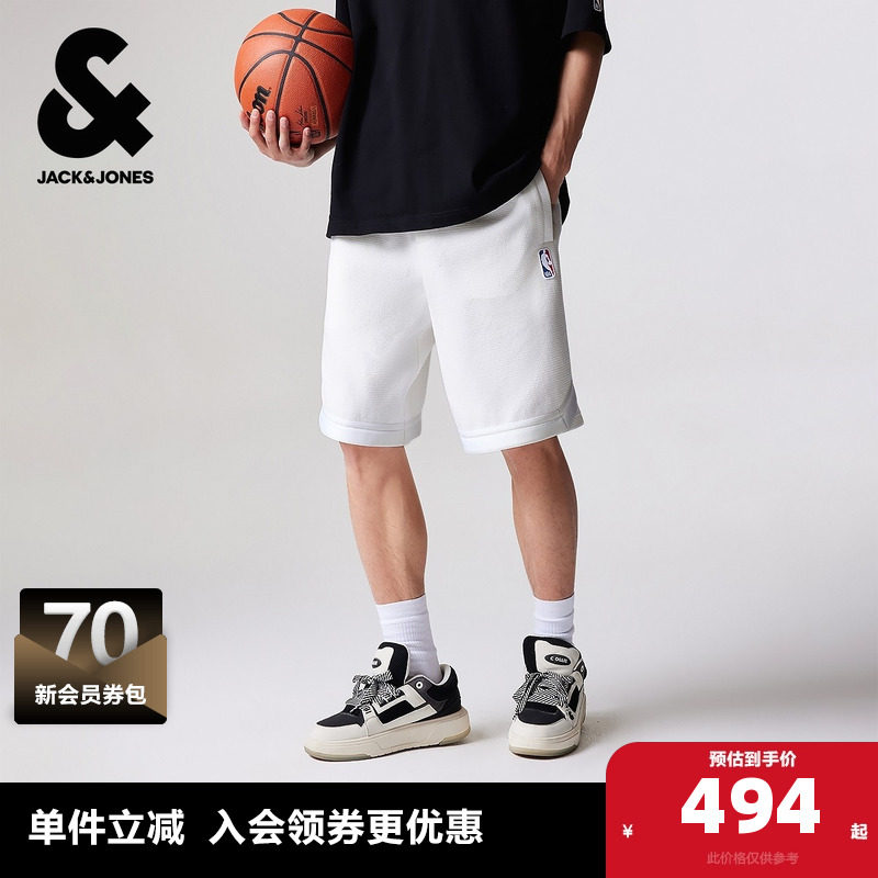 杰克琼斯奥特莱斯男装夏季新款NBA联名宽松运动风短裤子五分裤