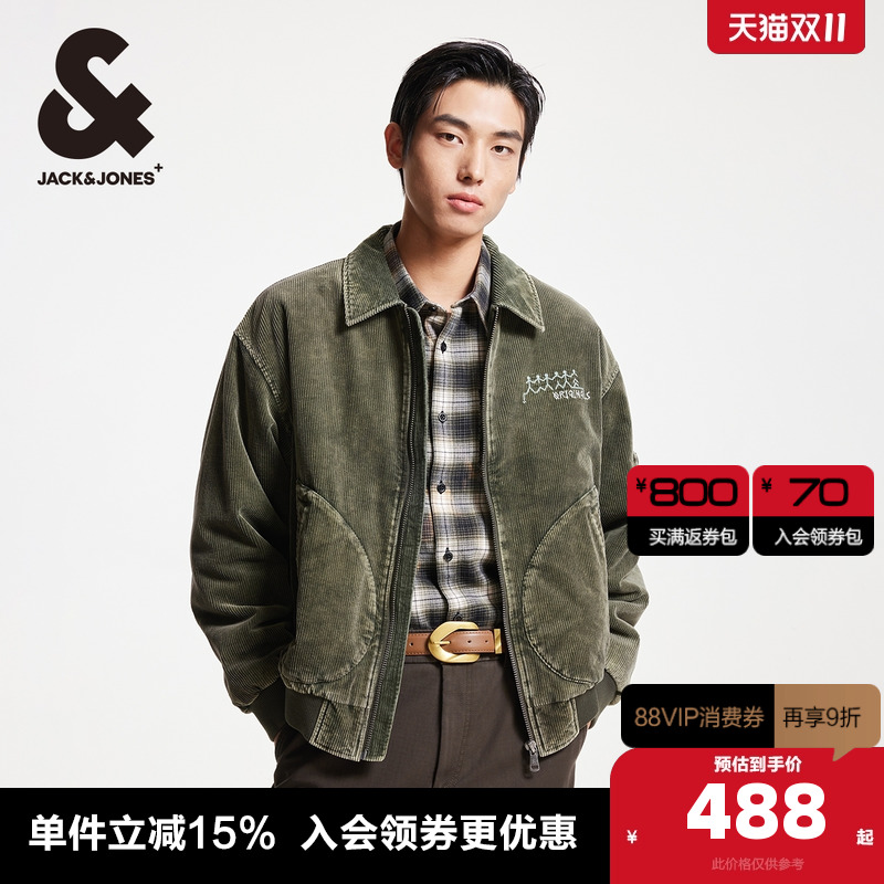 杰克琼斯冬季新款胸前刺