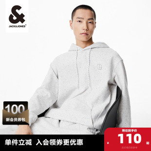 杰克琼斯outlets春秋基础衣服简约休闲宽松字母长袖 连帽卫衣男装