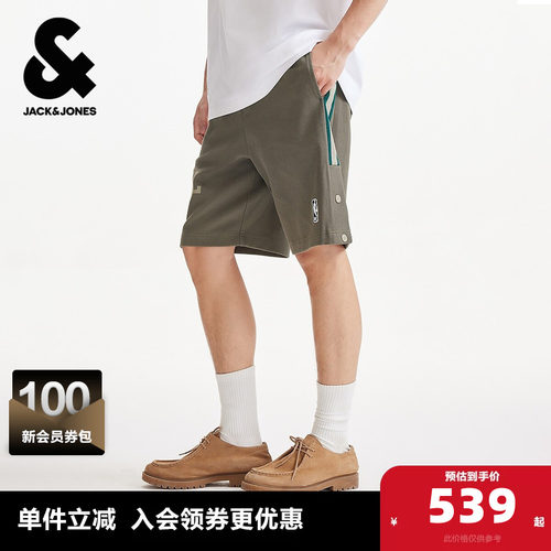 略宽松版型 抽绳可调节腰头 双侧插袋