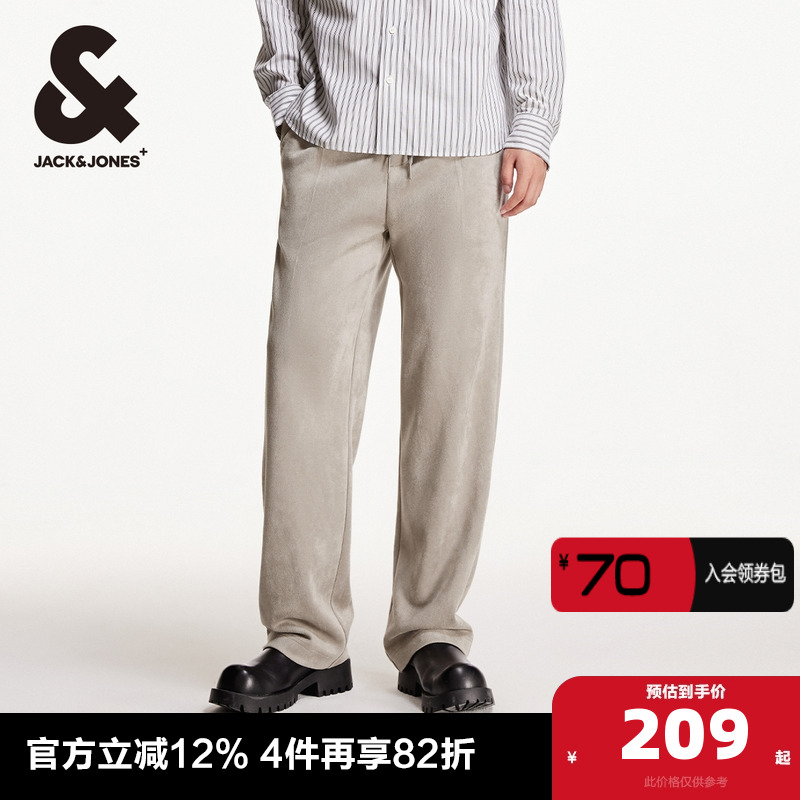 杰克琼斯长裤麂绒面料休闲裤