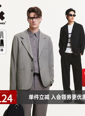 杰克琼斯休闲后中开衩西装