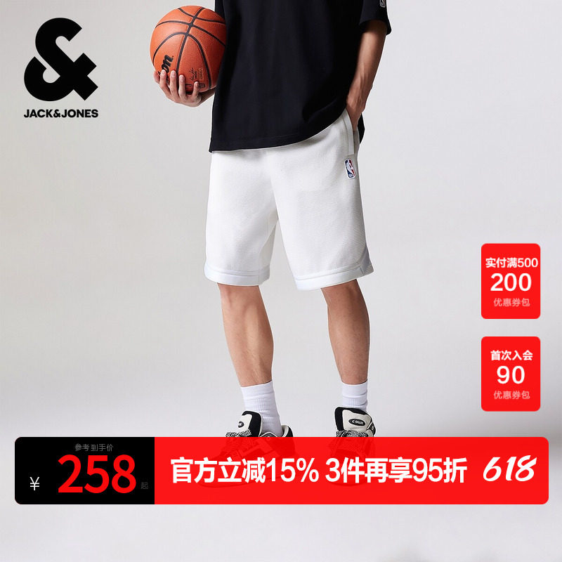 杰克琼斯奥特莱斯男装夏季新款NBA联名宽松运动风短裤子五分裤
