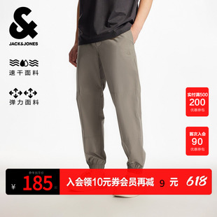 杰克琼斯男装春秋新款松紧裤脚日常百搭简约舒适常规长裤休闲裤子